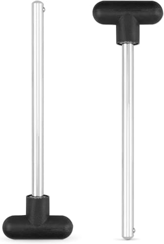 Gewichtsstapelstift, passend für Fitness, universelles Heim-Fitnessgerät, Teile und Zubehör, Zugfestigkeit, 3/8 Durchmesser, 14 cm Verriegelungsraum, T-Griff, Gewichtsstift (2)