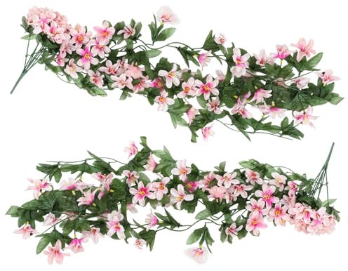 BESPORTBLE Künstliche Lilien und Wanddekoration aus Seidenstoff 2 Stück sowie Rosa mit Natürlicher Optik für Partygestaltung Innen Außendeko