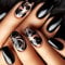 Cosmeria 24 Stück Schwarze Rosen Press On Nägel Mittlere Länge Glänzend Acryl Künstliche Nägel Mit Gel Kleber Für Frauen Mädchen