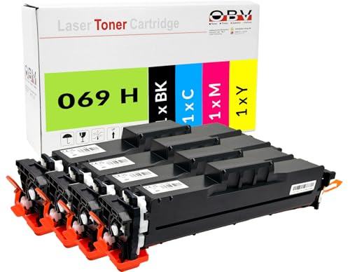 OBV 4X kompatibler Toner als Ersatz für Canon 069H für Canon i-SENSYS LBP 673Cdw 674/ MF752Cdw MF754Cdw MF756Cx mit Füllstandsanzeige