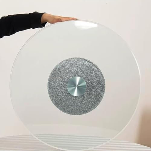 DAQXYH Bandeja Giratoria para Servir En Cocina Hogar Placa Giratoria De Vidrio Templado Grueso Mesa De Comedor Grande 100cm Plato Giratorio Lazy Susan para Restaurante De Hotel(Silver,70cm/28inch/)