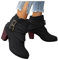 Winterstiefel Damen Vintage Leder Damen Chelsea Boots Cowboystiefel Damen Stiefeletten mit Absatz Damen Stiefel Chelsea Ankle Boots Blockabsatz Chunky Reißverschluss Spitze Komfort Winter Damen Boots