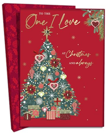 Boxed One I Love Luxury Lavish Keepsake Christmas Greeting Card in A Box XLB060