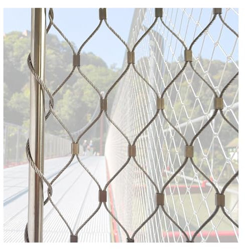 DTVEW 304 Edelstahl-Seilnetz, 1,5mm/2,0mm Geländer-Treppen-Sicherheits-Masche, Pflanzen-Gartenarbeitsmasche, Gartendrahtgeflecht(5cm/1.5mm,0.6x6m)