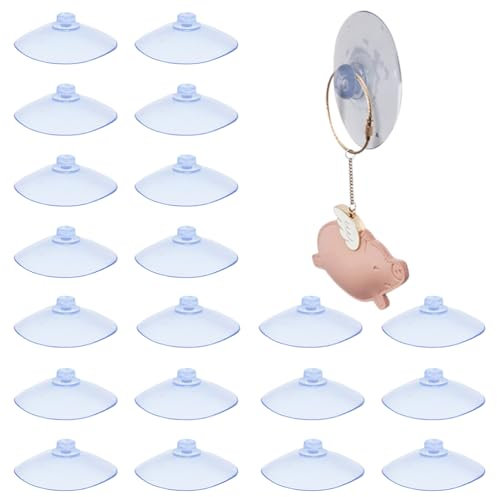 20 ventose trasparenti, ventose in plastica LJFEA PVC senza ganci, ventose robuste, adatte per finestre, pannelli di vetro, piastrelle, decorazione di auto, cucine, bagni, luci, armadietti (25 mm).