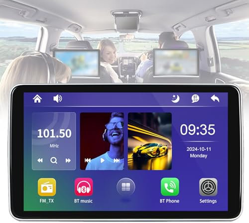 VNATWGOO Schermo Display Sedile Posteriore Auto, Touchscreen TV Poggiatesta Auto, Supporta più Metodi di Connessione, Lettore Radio Auto