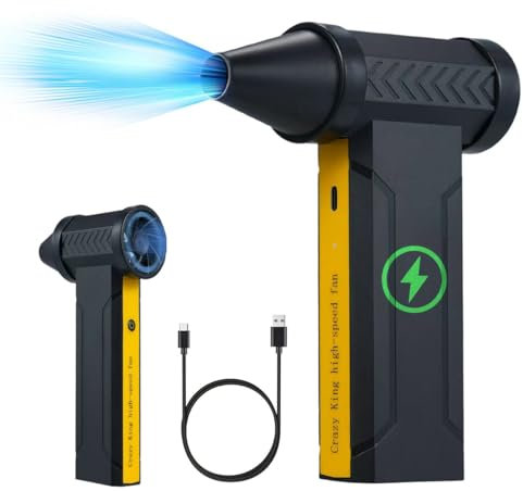 EMEBAY Soffiatore Aria Compressa/Ventilatore Turbo Portatile 160000TR/min Spruzzo Aria Compressa con Batteria 10000mAh Spolverino Aria compressa Air Duster per Pulizia PC Casa Auto