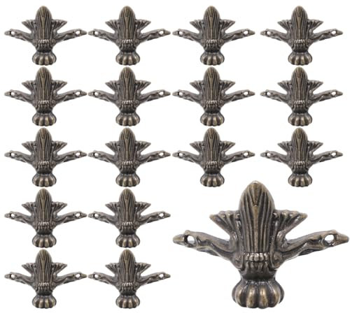 DIYEAH Pieds Antiques en Alliage 20 PièCes De Zinc pour BoîTe à Bijoux, Pieds DéCoratifs RéTro avec Vis, Protection d'angle pour BoîTes en Bois Et Coffrets De Rangement