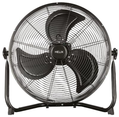 facula - Ventilador de suelo Helix 90w | Aspas de aluminio | Estética industrial | 3 velocidades | Ángulo ajustable