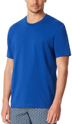 Schiesser Herren Schlafshirt Kurzarm Rundhals - Mix + Relax - Organic Cotton Schlafshirt (1er Pack)