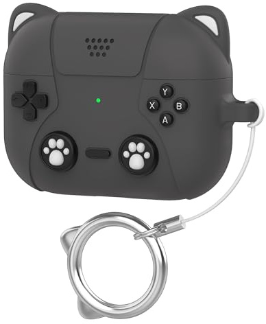 SharkProten kompatibel mit Airpods Pro 3 Hülle Case,süße stoßfeste Silikonhülle mit Anti-Verlust-Band,lustiges Ladecase Cover,Geschenk für Frauen & Mädchen,Grau