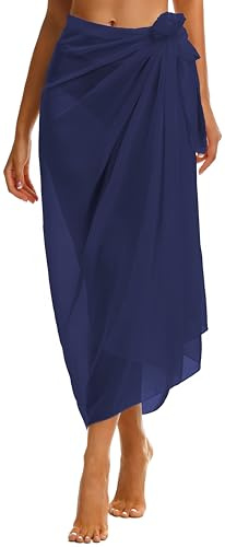 Sarong Tuch Damen Sommer Chiffon Strandtuch Lange Strandkleid Leicht Pareos | Elegant Bikini Cover Up Wrap Strand Paerotuch Wickeltuch zum Binden, Casual Badeanzug für Partys Beach