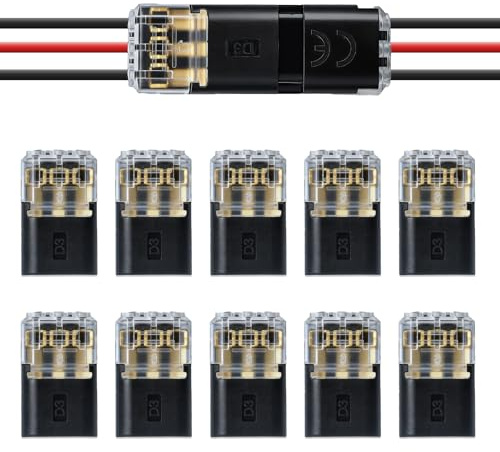 APIELE 3-Polig Kabel Steckverbinder Stecker 30 Stück Stecker Steckverbindung Steckverbinder 18-22 AWG Wasserdicht Kabelverbinder