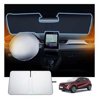 SKTU Parasol Parabrisas Delantero para Renault Captur 2 2020-2025 2026, Parasol Plegable Protección UV, Cubierta de Parabrisas como Accesorio Renault Captur 2