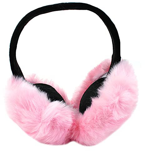 Milya Mode Winter Unisex-Ohrenschützer Ohrenwärmer Zusammenklappbar Skalierbar für Erwachsene und Kinder Rosa