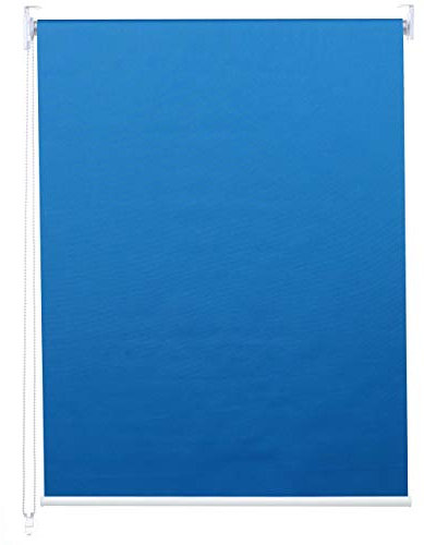 Rollo HWC-D52, Fensterrollo Seitenzugrollo Jalousie, 80x160cm Sonnenschutz Verdunkelung Blickdicht - blau
