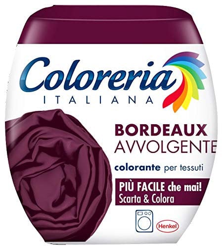 Set 6 COLORERIA ITALIANA Tutto in 1 pronto all'uso bordeaux per lavatrice