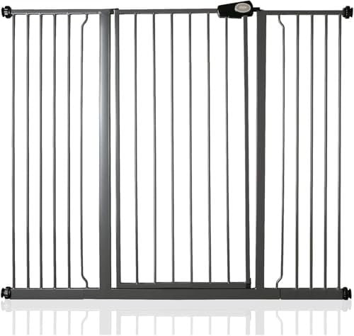 Bettacare Child and Pet Gate, 133.2cm - 140.8cm, Slate Grey, Extra Tall Gate 104cm in Height, Pressure Fit Stair Gate, Baby Gate and suitable for Dog Gate or Pet Barrier, Easy Installation