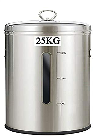 Aprilhp Vorratsdosen Luftdicht Groß, Müslispender Reisbehälter Edelstahl, Frischhaltedose-Aufbewahrungsbox Edelstahl Behälter mit Deckel für Mehl, Reis und Getreide, 15KG/25KG25kg