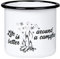 MUGSY Emaille Tasse, Lagerfeuer-Motiv, 300ml, bruchfest & leicht, Outdoor Becher für Camping
