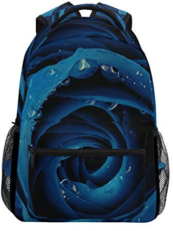 Arte Blu Rosa Fiore Borraccia Termica Bottiglia Acqua Termos 500ML Bottiglie Acciaio Inox Doppia Parete Portatile Isolato Vuoto per Scuola Sport