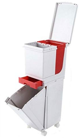 MYBA Poubelle rectangulaire en plastique pour salle de bain, cuisine, bureau, dortoir, chambre d'enfant (couleur : rouge)