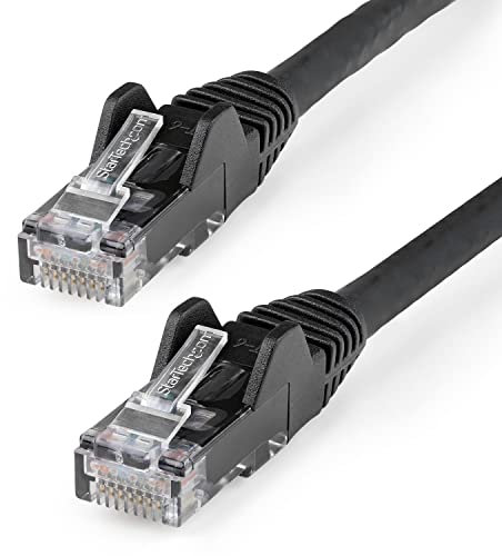 StarTech.com Cable Ethernet CAT6 de 5m - LSZH - Cable de Red de 10 Gigabits de 650MHz y PoE de 100W UTP sin Enganches (Snagless) con Alivio de Tensión - Negro - CAT 6 - ETL (N6LPATCH5MBK)