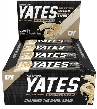 YATES Whey Protein Bar (12x60g) White Choc Peanuts