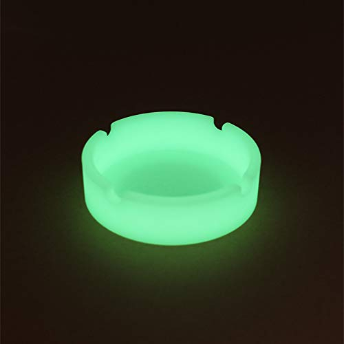 Aschenbecher mit fluoreszierendem,Leuchtender Silikon-Aschenbecher,leuchtender Aschenbecher aus Silikon,Runde hitzebeständige Leuchten im dunklen Aschenbecher