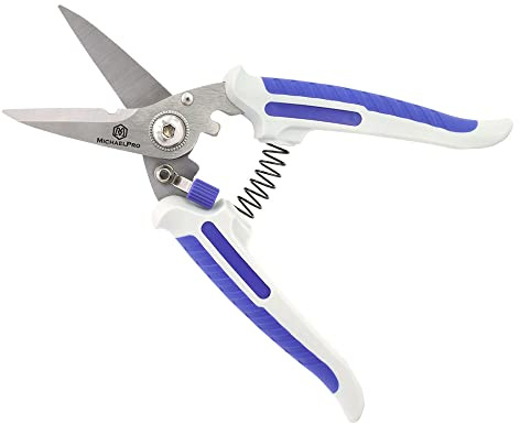MichaelPro MP010026 7 Stainless Multi-Purpose Shears with Cutting Notch | Finely Serrated & Heavy Duty | Cuts Wires, Electrical Cable Notch and Soft Cables, with Safety Lock & Ergonomic Handle