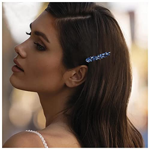 Allereya Kristall Hochzeit Haarnadeln Haarspange Strass Haarspange Haarspange Splitter CZ Bling Braut Kopfschmuck Dekorative Kopfspange Kopfbedeckung Braut Haarschmuck für Frauen und Mädchen (Blau)