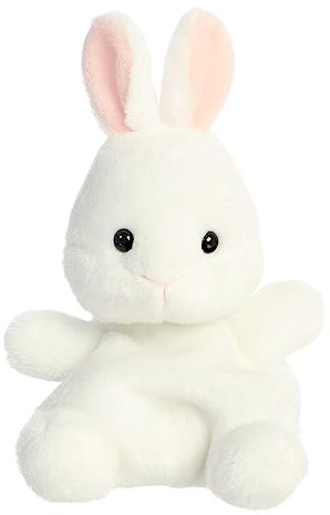 Aurora® Adorable Palm Pals™ Cottontail Bunny Stuffed Animal - Fun Collectible Plush for Kids and Adult Collectors - Perfect for Decorating Rooms and Birthday Gifts - White 4.5 Inches
