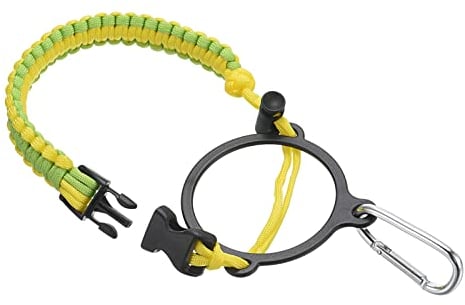 PATIKIL Water Bottle Holder, Paracord Handle Carrying Lanyard Strap Carrier with Ring for 12oz to 64oz Wide Mouth Bottles, Yellow, Light Green