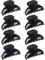 Clyhon 8 Petites Pinces à Cheveux à Double Dents, Mini Pince Crabe de Couleur Différente, Accessoires de Coiffure pour Fille Femme,noir