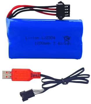 1PCS 7.4V 1200mah SM-4P Stecker Akku mit USB Ladekabel für EC08 RC Spielzeugauto Modell Geländefahrzeug Klettern Drift Racing Fernbedienung Boot Batterie