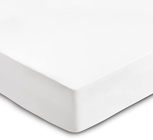 Flowen Drap Housse 140x190 cm en Microfibre Blanc avec Coins Élastiqués pour Matelas de 30 cm Haut Tissu Anti-Acarien Hypoallergénique De Haute Qualité Doux et Durable Lavable en Machine