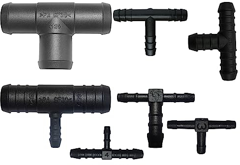 T-Schlauchverbinder Größen wählbar von 3 bis 32 mm auch reduziert PA GF30 T Stück (1, 4 x 4 x 4 mm)