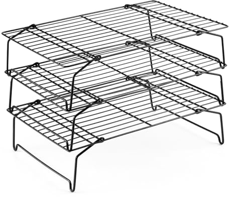 Leonyo Cooling Rack, 3 Tier Stainless Steel Stackable Cooling Racks for Baking, Cooking, Roasting, Grilling, Oven and Dishwasher Safe, Cool Batches of Cookie, Pizza, Cake, 10.2 x 15