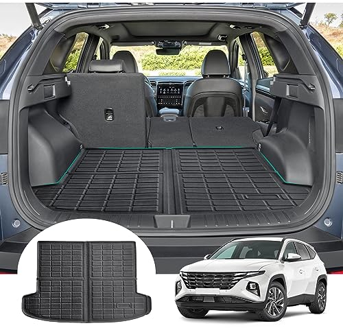 GAFAT Compatible con Hyundai Tucson NX4 IV 2021-2024 2025 Alfombrilla de Maletero, Fácil de Plegar, Tucson Hybrid/N-Line TPE para Todo Tipo de Clima, Original Escaneo 3D Multifunción