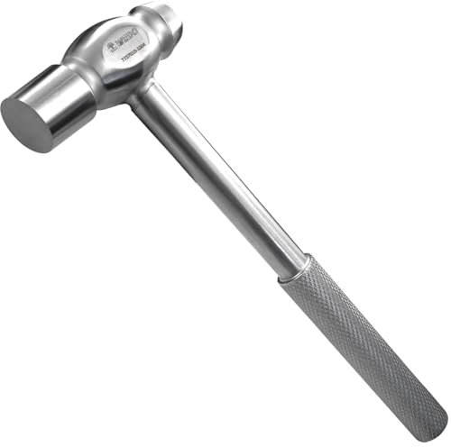 WEDO Kugel Peinhammer,Titan Kugel Pein Hammer,Kopfgewicht 0.75Pfund,Länge 280mm,Schlosserhammer mit Titan Anti-Rutsch-Griff,Ingenieurhammer,korrosionsbeständig,nicht magnetisch,geringes Gewicht