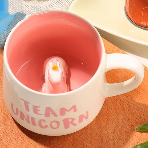 Disoza 3d Animal Tasse Licorne Tasse Licorne Cadeaux Pour Filles Cute Mug Cadeaux Pour Petite Amie Tasse 3d avec Figure de Licorne Intérieur Licorne Cadeaux Pour Femmes Anniversaire