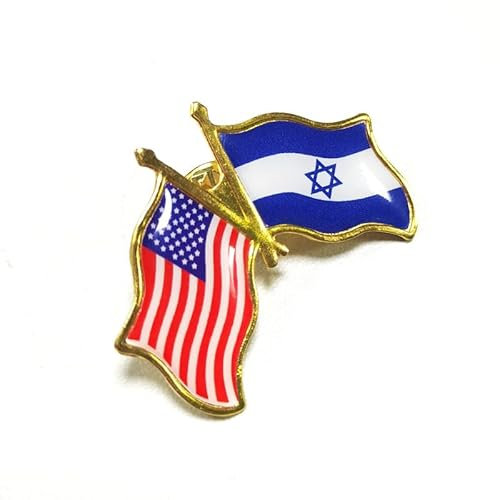 American Israel Flagge Pin, US Israel Flagge Pin Bulk, 3,8 cm Metalll US USA Israelische Freundschafts Anstecknadel mit Flagge, Souvenir Israeli Geschenke zur Dek