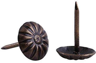 100 Stück Polsternägel Vintage Bronze Ziernägel Blumenmuster Antik Dekorative Holznägel Decor Bronze Metal Furniture Decorative Nails für Möbel Sofa Schuh Tür Karte Foto Befestigung(11