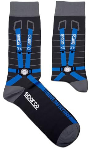 sparco Unisex Calcetines Diseño Arnes Talla 36-40 Socken, Schwarz, 36