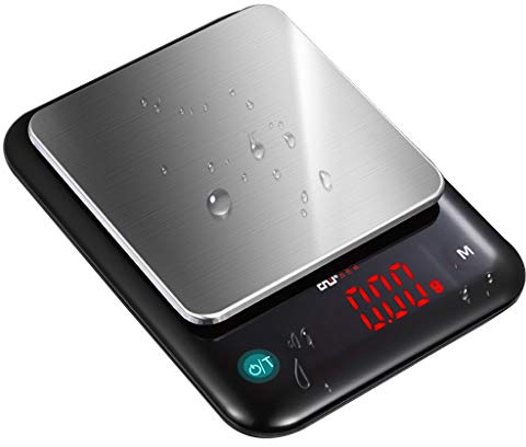 Bilancia da cucina digitale, bilancia piattaforma di cottura in acciaio con display a LED retroilluminato + presa USB per cuocere gioielli con uova (3000 g/0,1 g)
