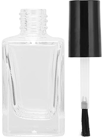 ZJchao 10ml Clear Glass Nail Polish with Leak-Proof Cap, Durable Easy-View Brush Cover, Ideal for Travel and Professional Use, Perfect for Nail Products Storage
