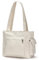 LANXINGLUO große handtasche damen shopper umhängetasche damen gross stofftasche mit reißverschluss canvas tasche damen tasche mit vielen fächern beige