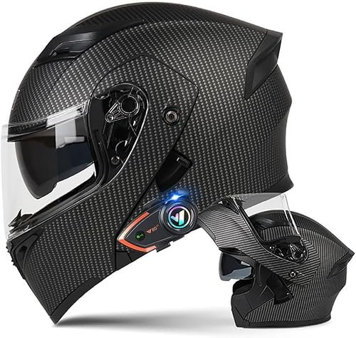 Klapphelm mit Bluetooth Bluetooth Integralhelm Motorradhelm mit Doppelvisier, ECE ZertifiziertHelm für Erwachsene Frauen Männer Hohe Qualität Helm 12,XXL63-64CM