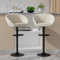 PIPIPOXER Lot de 2 tabourets de Bar, Tabouret de Bar en Velours avec Pieds réglables, Chaise de Cuisine Haute, Tabouret de Bar avec Repose-Pieds, pour Bar, Cuisine, Restaurant, Beige