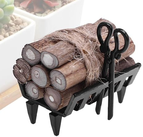 Goowafur Miniatur-Holzregal, kleines Brennholzregal, Lagerregal-Dekoration